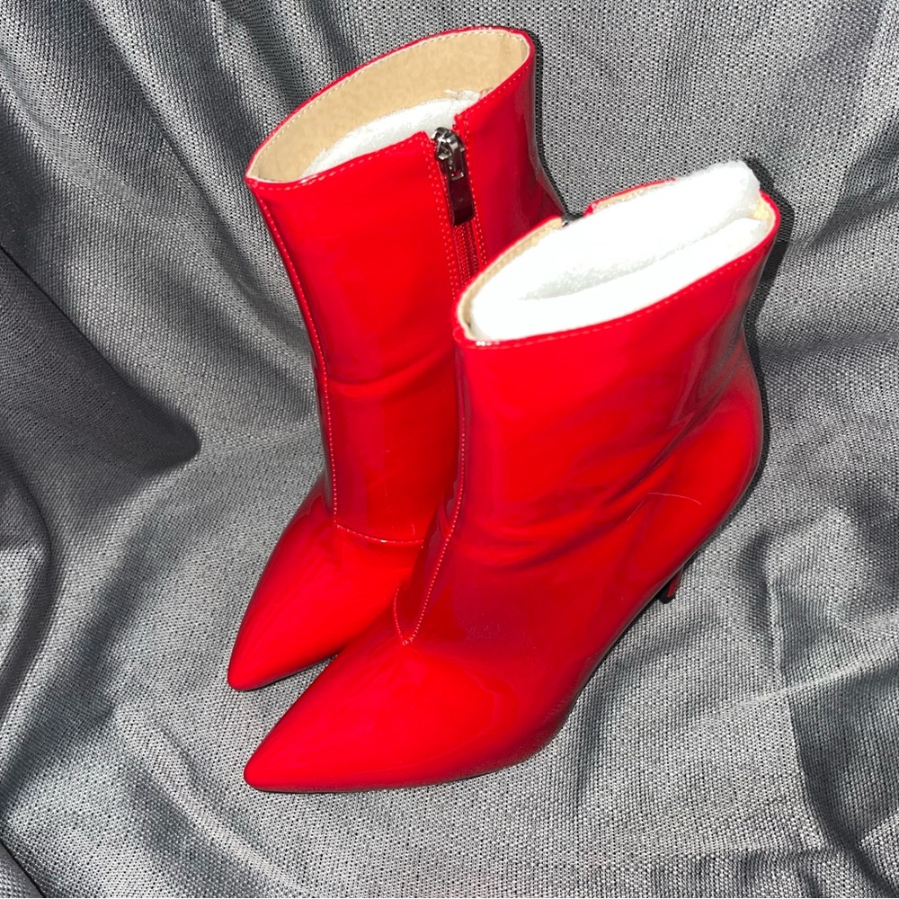 Azalea Wang Paulina Red Patent boots